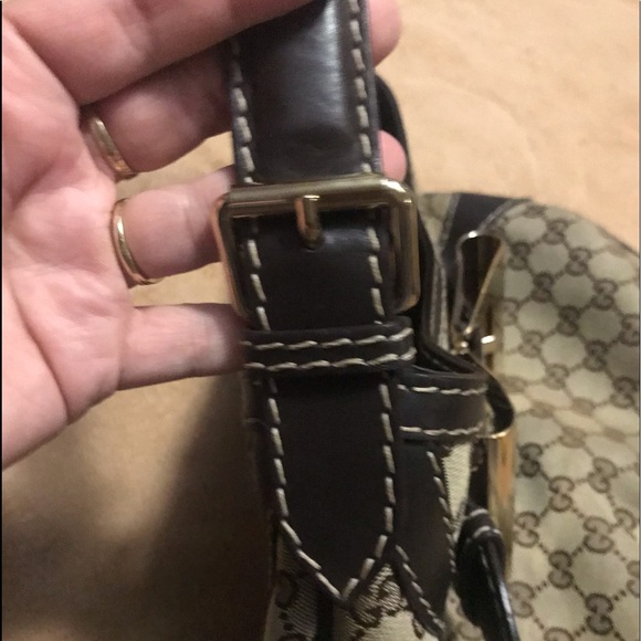 ♥️💖♥️Authentic GUCCI hobo bag . Brown Leather and Canvas . - Picture 12 of 17